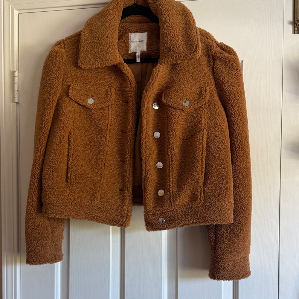 Avec Les Filles Tan Sherpa Jacket